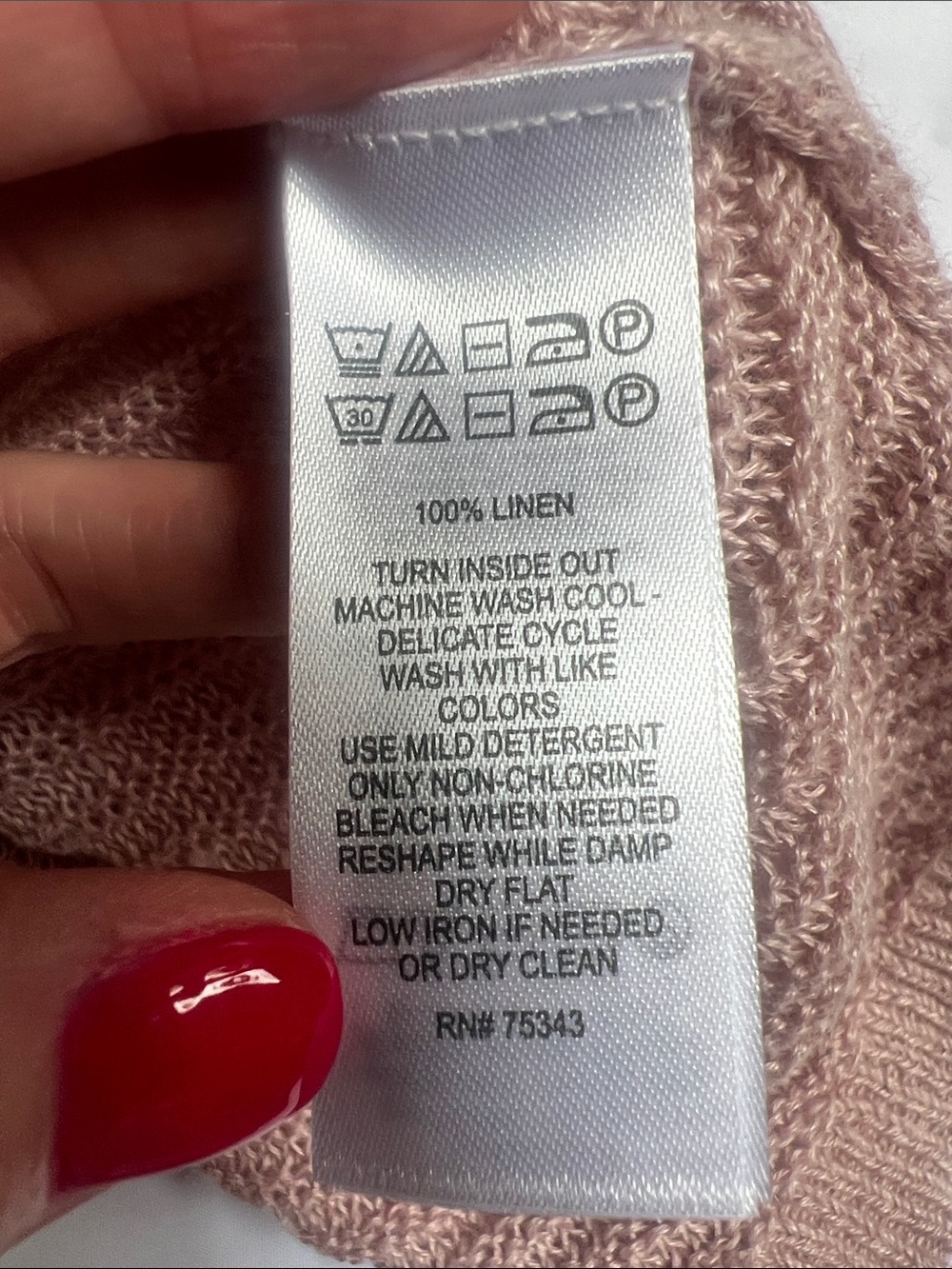 Tahari Dusty Rose Sz XS Lightweight 100% Linen Sweater Minimalist Quiet Lux - Picture 8 of 11